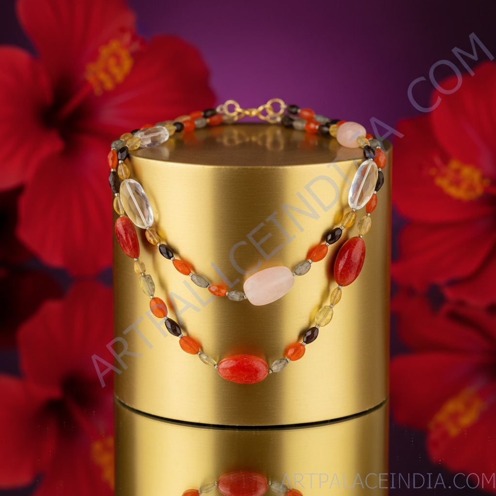 Multi stone beaded necklace for women | colorful fashion jewelry