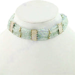 Load image into Gallery viewer, Aquamarine Beaded Choker Necklace for Women | Gemstone Jewelry
