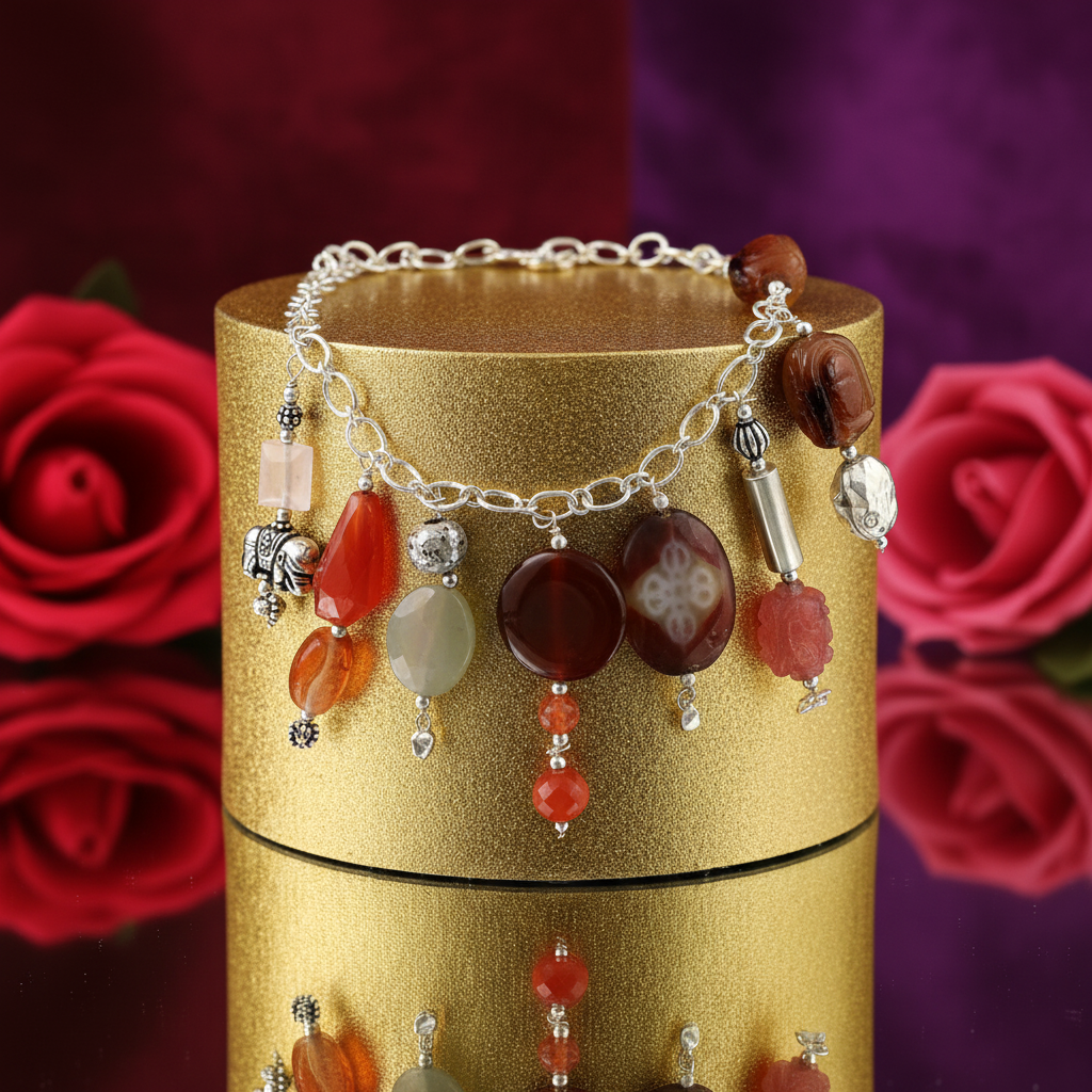 Silver Gemstone Bead Necklace for Women | Statement Jewelry