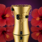 Load image into Gallery viewer, Black Beaded Lariat Necklace | Gold Chain | Women&#39;s Fashion Jewelry
