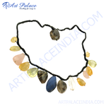 Load image into Gallery viewer, A unique gemstone beaded necklace featuring various natural stones strung together for an elegant and colorful look.
