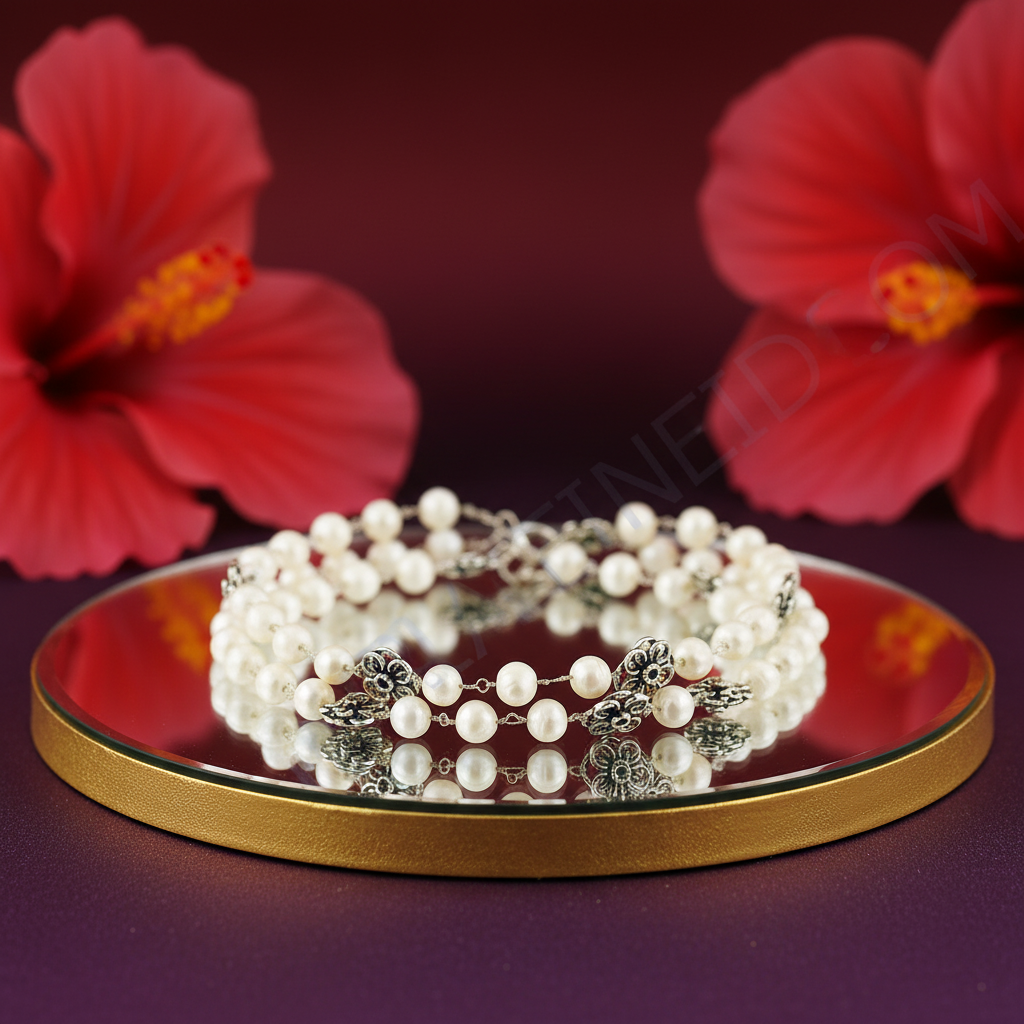 Pearl Layered Necklace with Floral Accents | Women's Fashion
