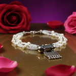 Load image into Gallery viewer, Silver Pearl Beaded Necklace | Handmade Statement Jewelry for Women
