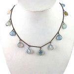 Load image into Gallery viewer, Silver Dangle Necklace with Blue Gemstones | Women's Jewelry
