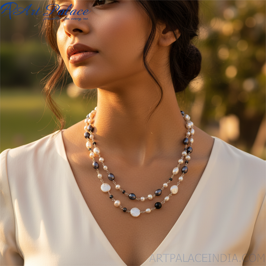 Pearl necklace | multi color pearl necklace for women