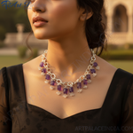 Load image into Gallery viewer, Silver Amethyst Choker Necklace | Gemstone Jewelry for Women
