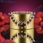 Load image into Gallery viewer, Silver Amethyst Choker Necklace | Gemstone Jewelry for Women
