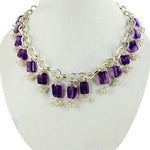 Load image into Gallery viewer, Silver Amethyst Choker Necklace | Gemstone Jewelry for Women
