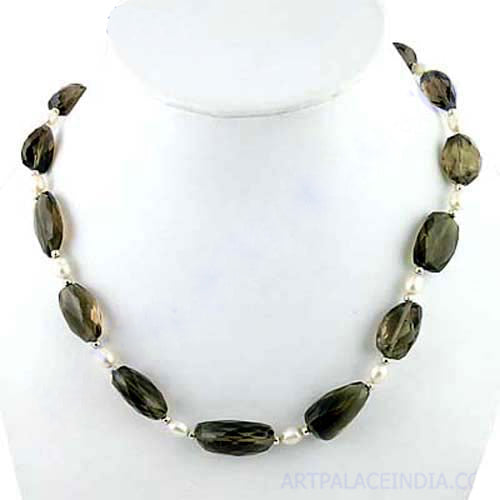 Smoky Quartz & Pearl Necklace | Women's Beaded Jewelry