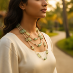Load image into Gallery viewer, Collar de cuentas de piedras preciosas verdes | Joyería en capas para mujer
