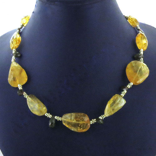 Yellow Citrine Bead Necklace for Women | Gemstone Jewelry