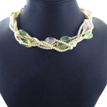 Load image into Gallery viewer, Pearl &amp; Gemstone Braided Necklace | Statement Jewelry for Women
