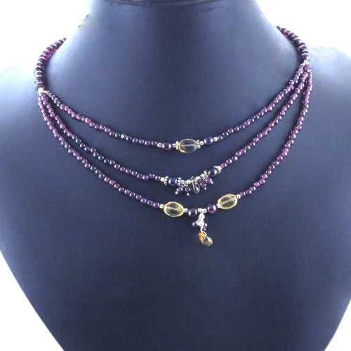 Garnet Bead Layered Necklace | Women's Jewelry | Gift