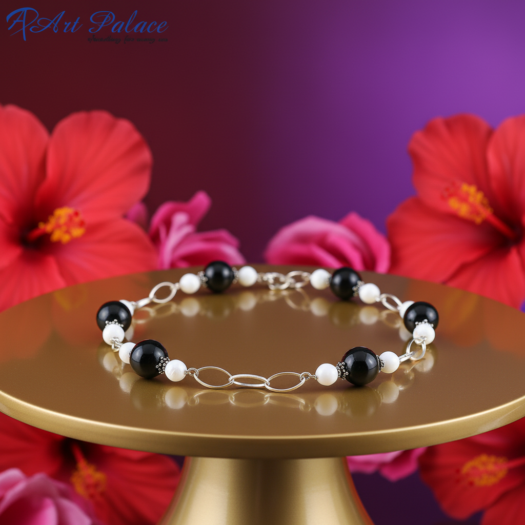 Black & White Bead Necklace for Women | Fashion Jewelry