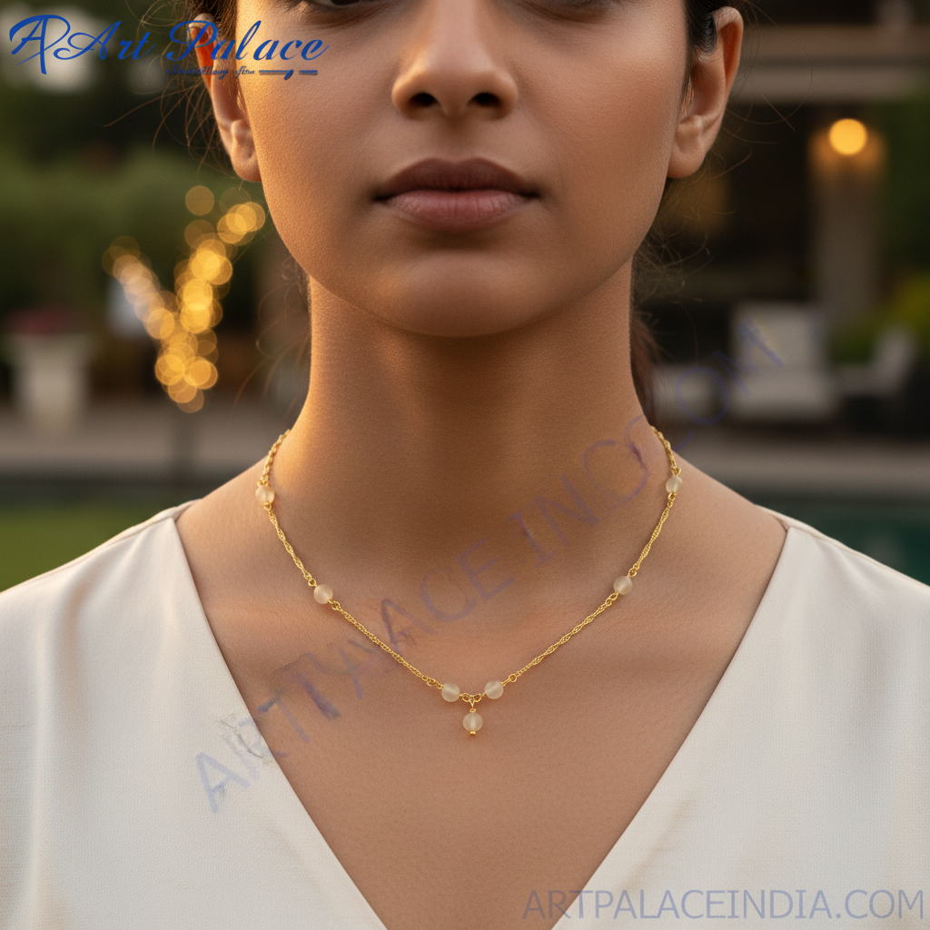 Gold Beaded Necklace | Delicate Chain for Women | Everyday Jewelry