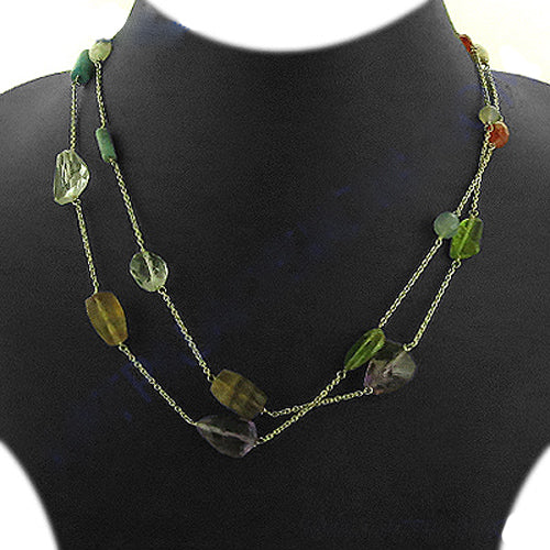 Gemstone Beaded Necklace | Colorful Semi-Precious Stone Necklace