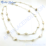 Load image into Gallery viewer, gold plating chain beaded necklace with pearl beads. Fashion jewelry for women.
