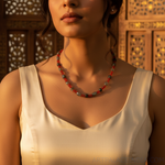 Load image into Gallery viewer, Labradorite &amp; Carnelian Bead Necklace for Women | Gemstone Jewelry

