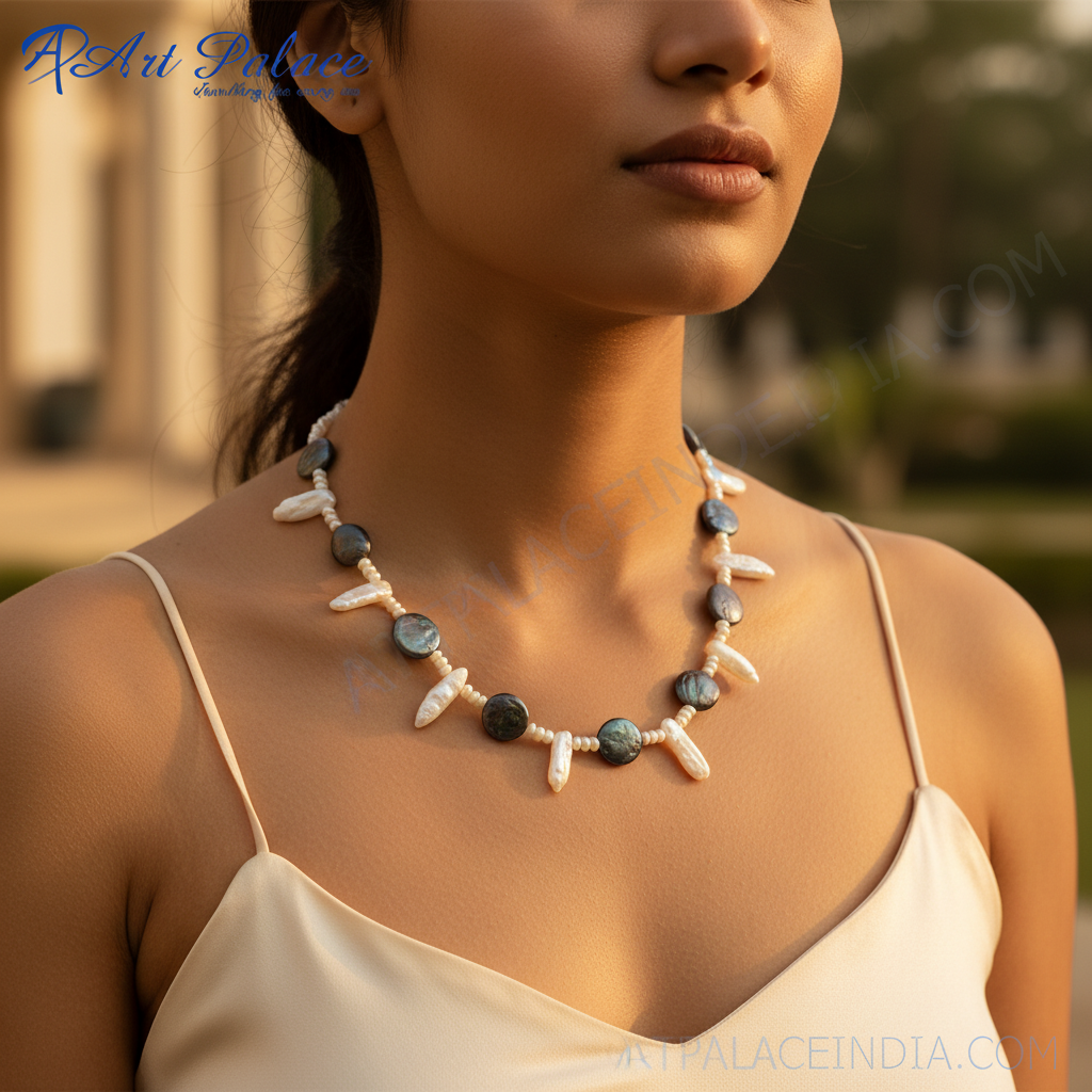 Pearl Necklace with Silver Clasp | Women's Jewelry | Gift