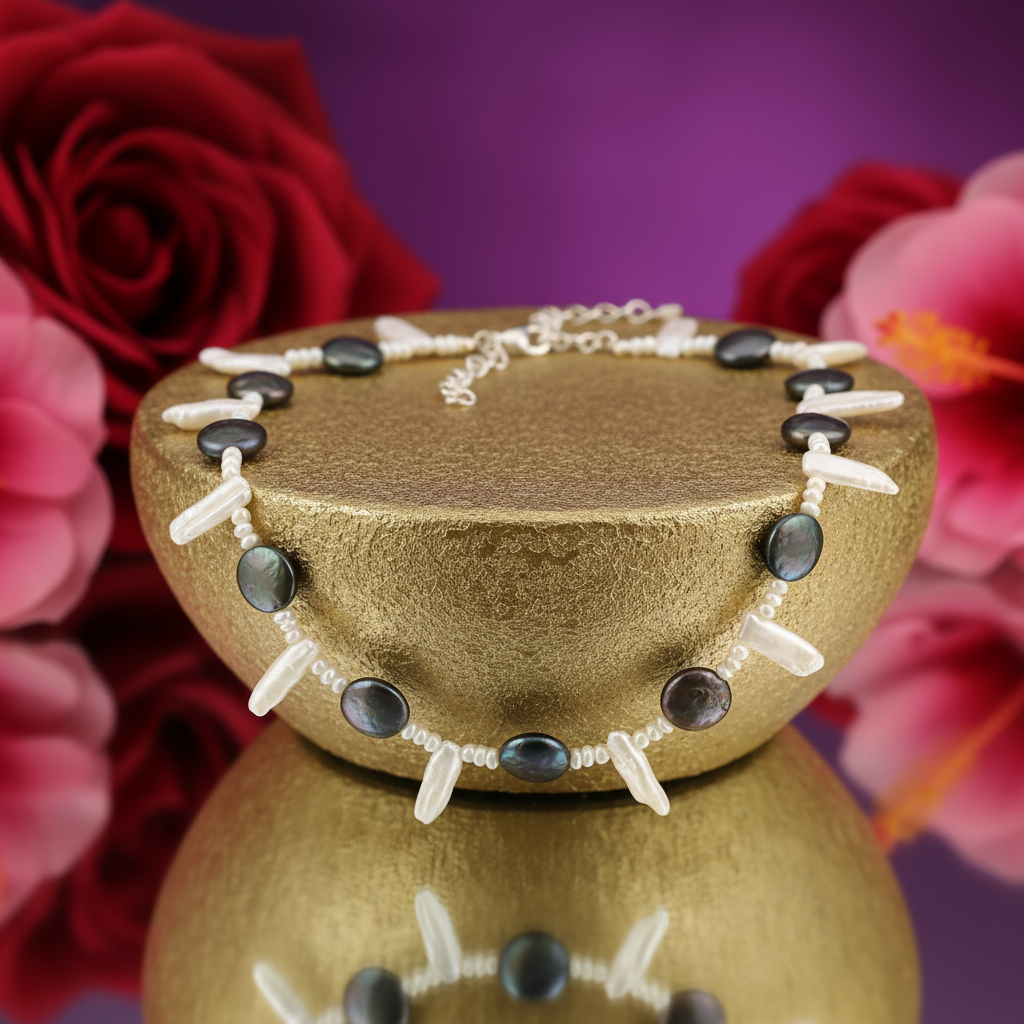 Pearl necklace with silver clasp | women's jewelry | gift