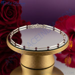 Load image into Gallery viewer, Silver Bead Bar Necklace | Red Gemstones | For Women
