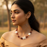 Load image into Gallery viewer, Red Carnelian &amp; Freshwater Pearl Necklace | Women&#39;s Jewelry
