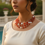 Load image into Gallery viewer, Red Carnelian Bead Necklace | 3-Strand Gemstone Jewelry for Women
