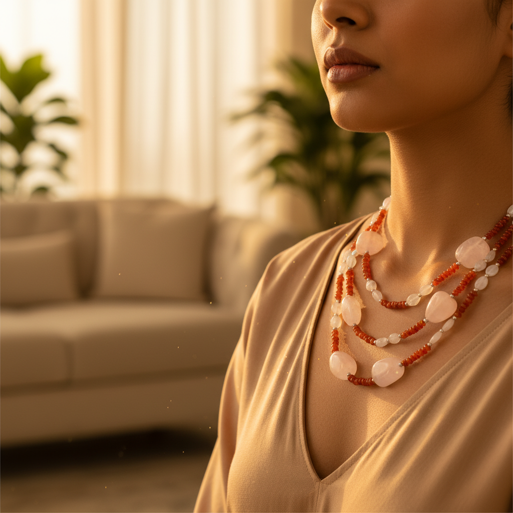 Collar de cuentas de piedras preciosas para mujer | Regalo de joyería de moda