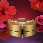 Load image into Gallery viewer, Silver Statement Necklace with Black Onyx Pendant | For Women
