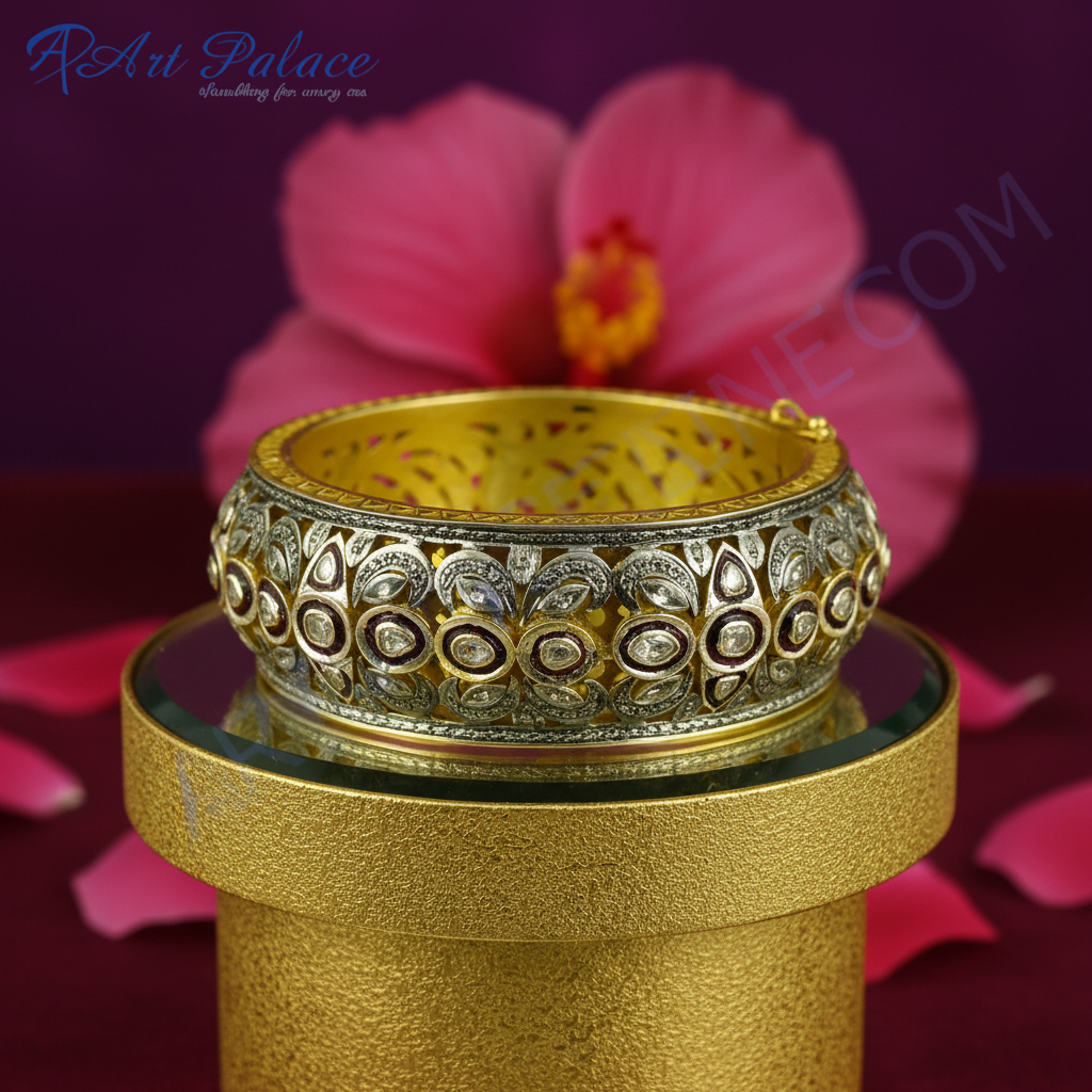 Gold Filigree Diamond Bangle Bracelet | Luxury Jewelry for Women