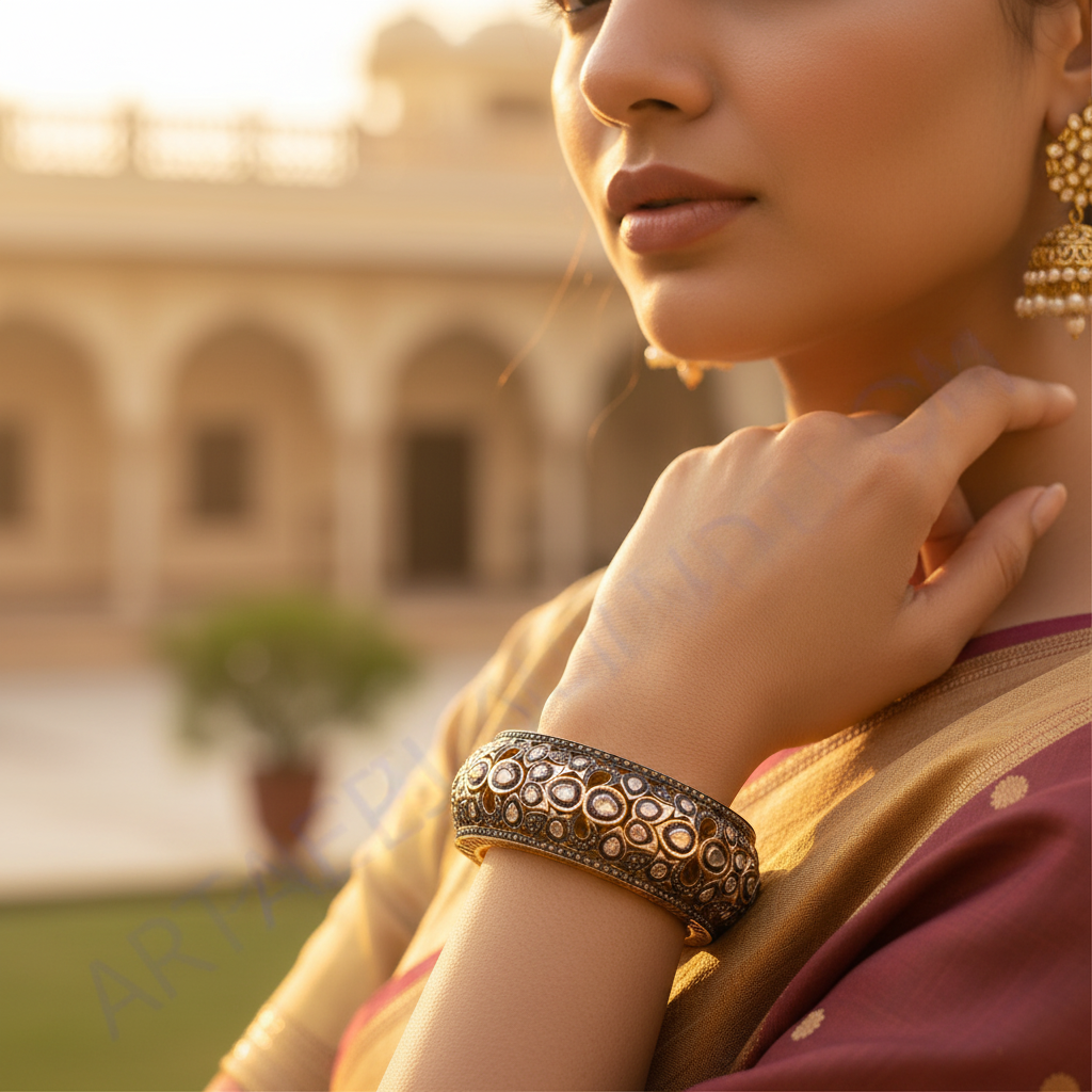 Gold Bangle Bracelet with Diamonds | Luxury Jewelry for Women