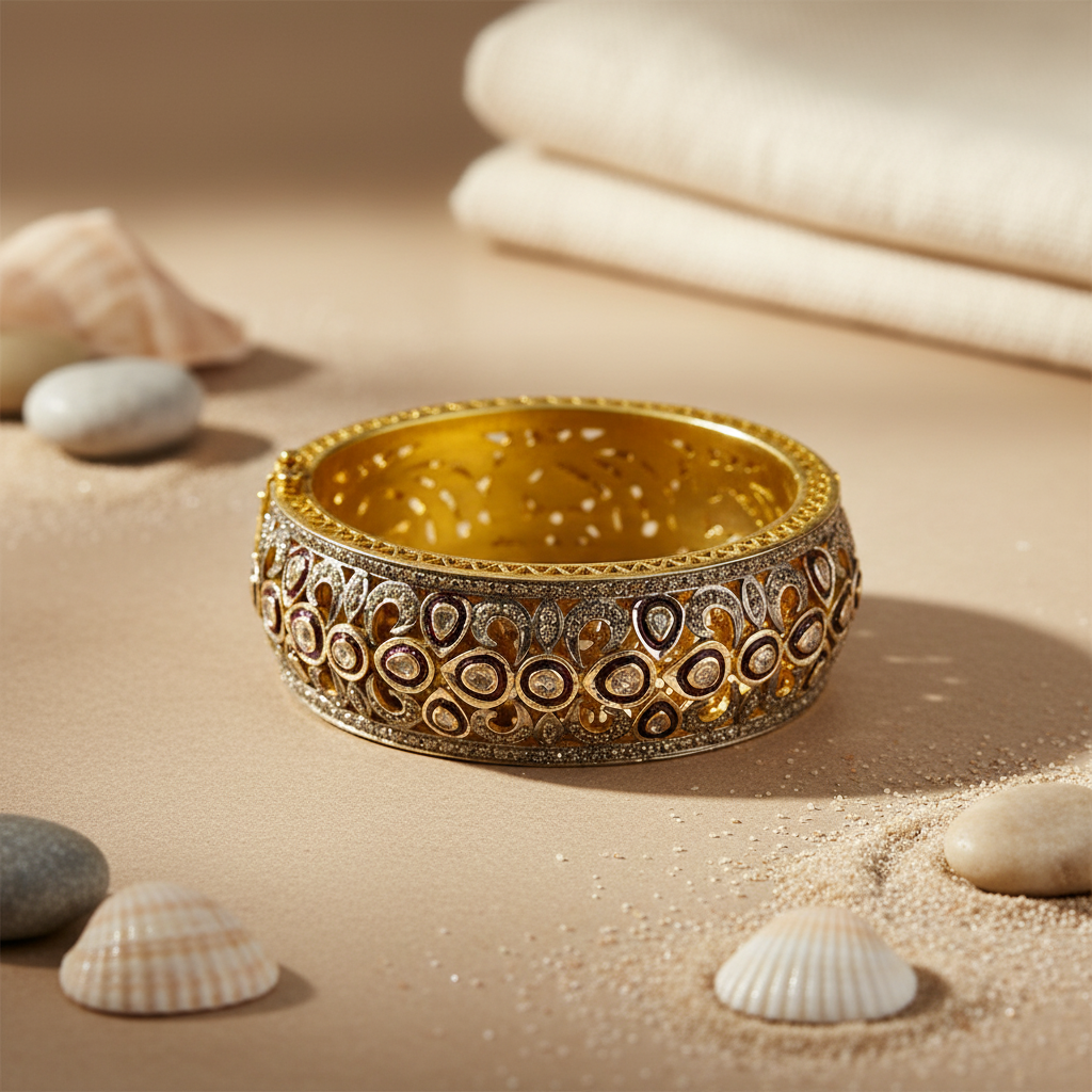 gold plating Diamond Bangle Bracelet for Women | Luxury Jewelry