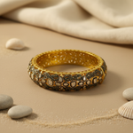 Load image into Gallery viewer, gold plating Filigree Diamond Bangle Bracelet | Luxury Jewelry
