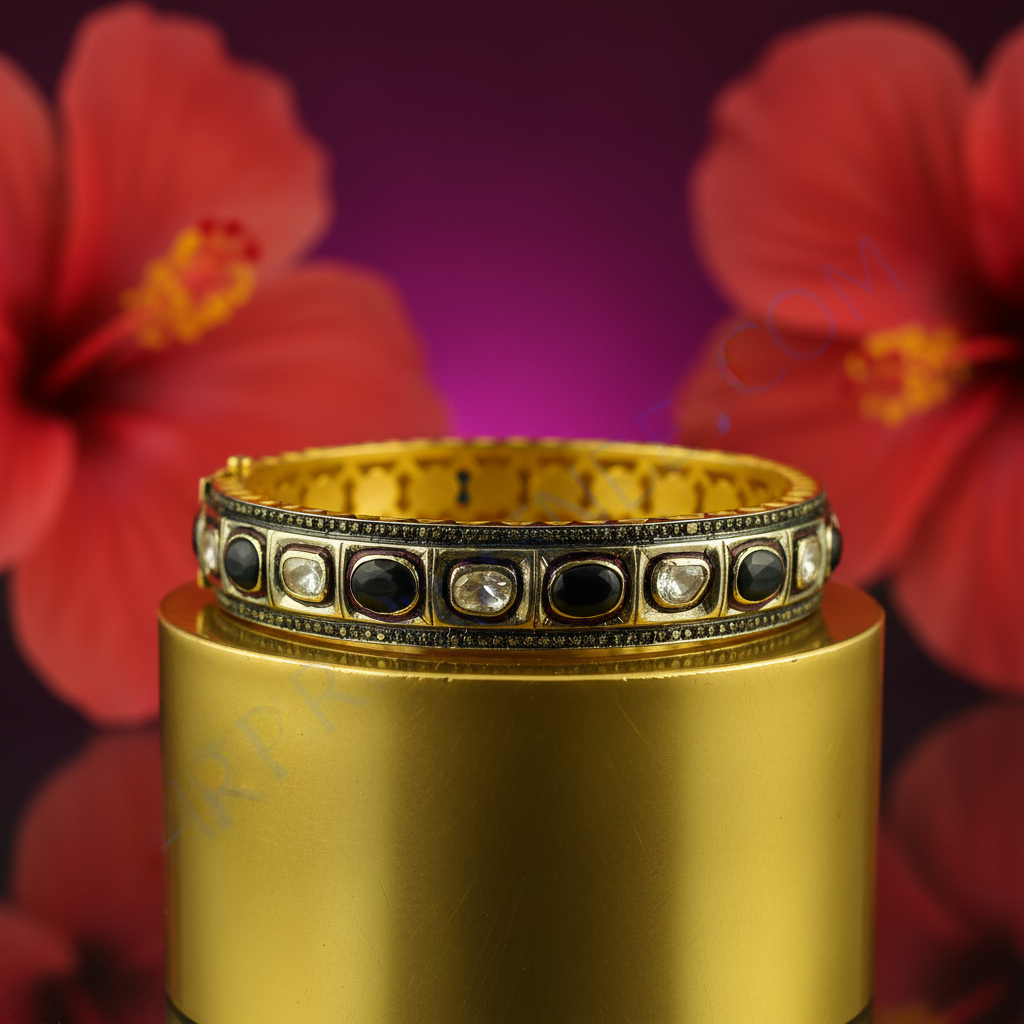 Gold Bangle Bracelet with Gemstones | Luxury Jewelry for Women