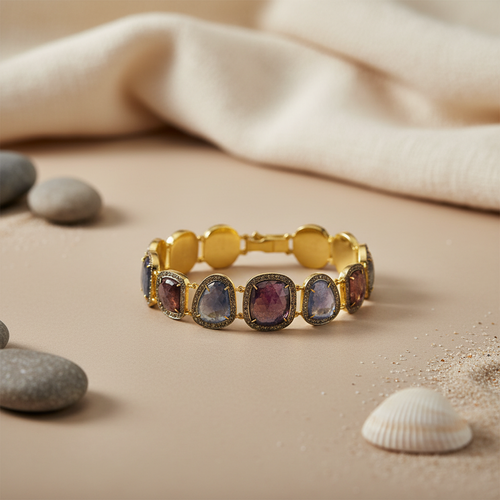 Sapphire Gemstone Bracelet | Gold plating Plated Bracelet For Women