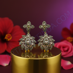 Load image into Gallery viewer, Gold Floral Diamond Earrings for Women | Statement Jewelry
