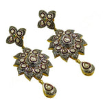 Load image into Gallery viewer, gold plating Floral Diamond Earrings for Women | Statement Jewelry
