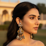 Load image into Gallery viewer, Gold Plated Diamond Drop Earrings for Women | Statement Jewelry
