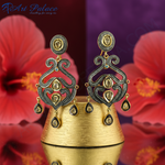 Load image into Gallery viewer, Gold &amp; Black Diamond Earrings for Women | Statement Jewelry
