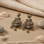 Load image into Gallery viewer, gold plating &amp; Black Diamond Earrings for Women | Statement Jewelry
