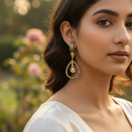 Load image into Gallery viewer, Gold Pear Shape Diamond Earrings for Women | Dangle Jewelry
