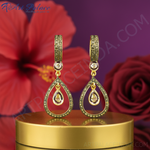 Load image into Gallery viewer, Gold Pear Shape Diamond Earrings for Women | Dangle Jewelry
