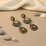 将图像加载到图库查看器中， gold plating Diamond Flower Drop Earrings | Luxury Women's Jewelry
