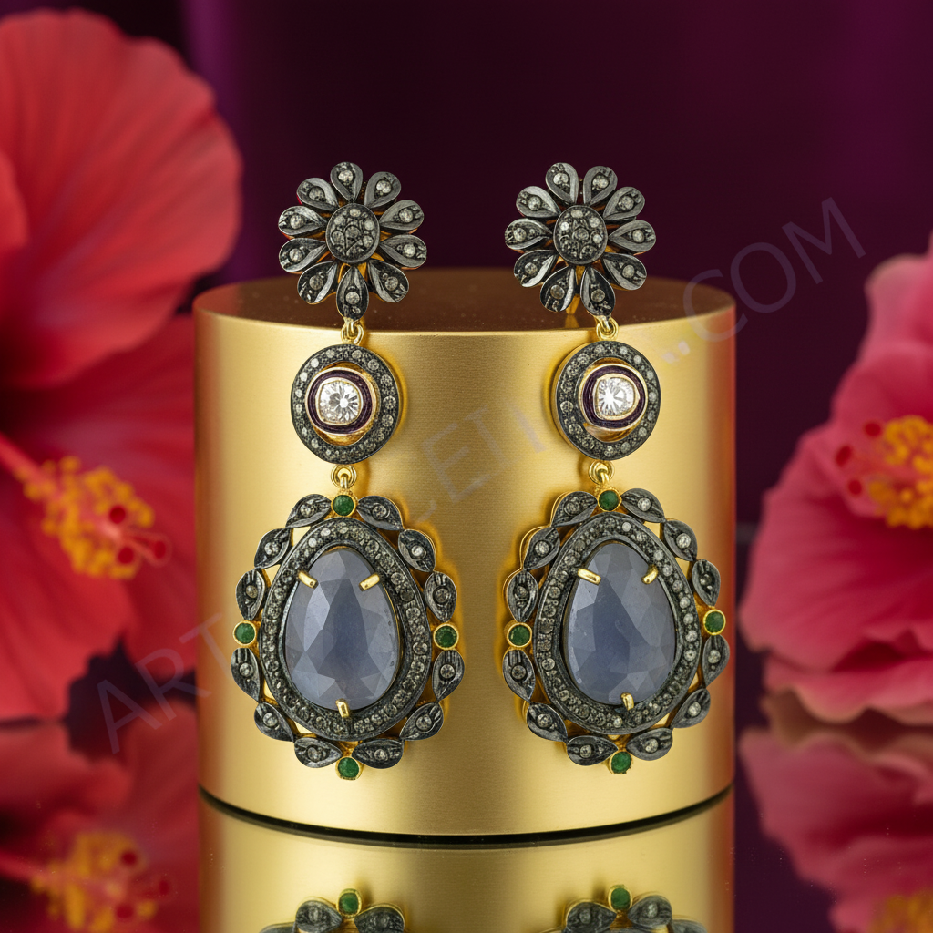 Gold Sapphire Drop Earrings | Gemstone Jewelry for Women