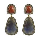 Load image into Gallery viewer, Sapphire &amp; Ruby Drop Earrings | gold plating-Plated Jewelry for Women
