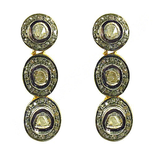 gold plating Polki Diamond Drop Earrings | Luxury Jewelry for Women