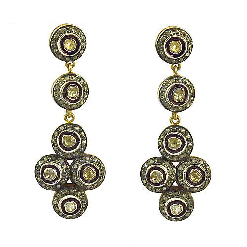 gold plating Diamond Dangle Earrings | Luxury Women's Jewelry Gift