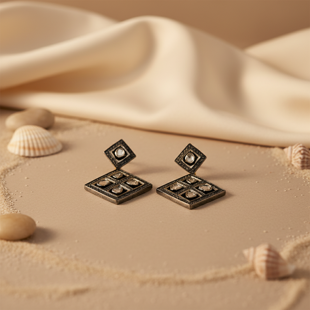 Diamond Earrings for Women | Black Rhodium Jewelry | Gift