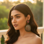 Load image into Gallery viewer, Ruby &amp; Diamond Dangle Earrings | Gold Finish | Women&#39;s Jewelry
