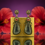 Load image into Gallery viewer, Sapphire &amp; Ruby Drop Earrings | Gold-Plated Jewelry | For Women
